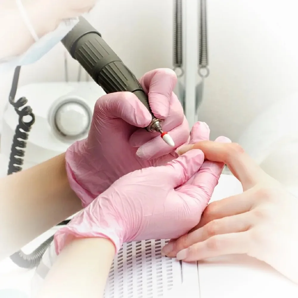 E-file work on a natural nail