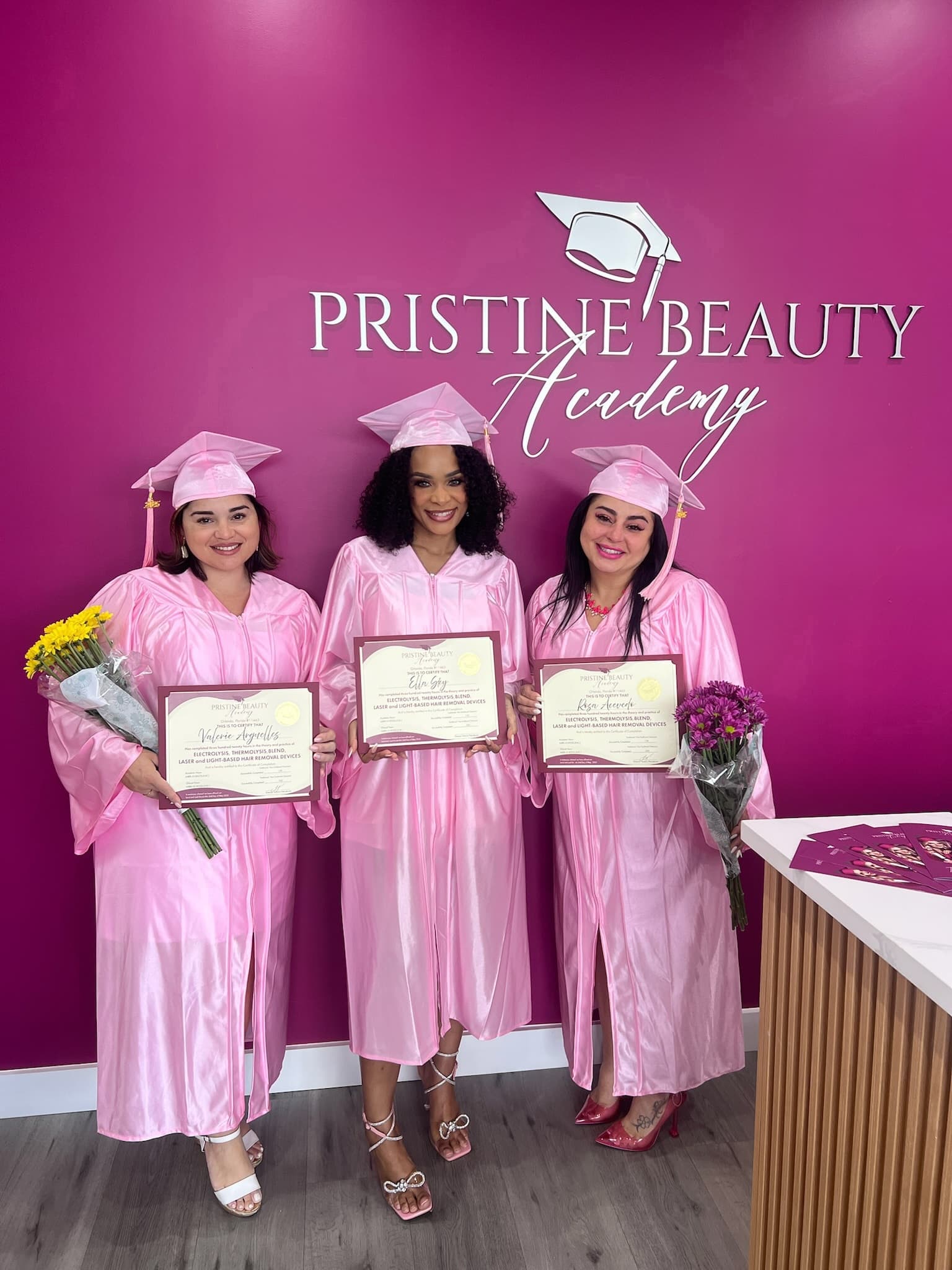 Pristine Beauty Academy graduates on graduation day